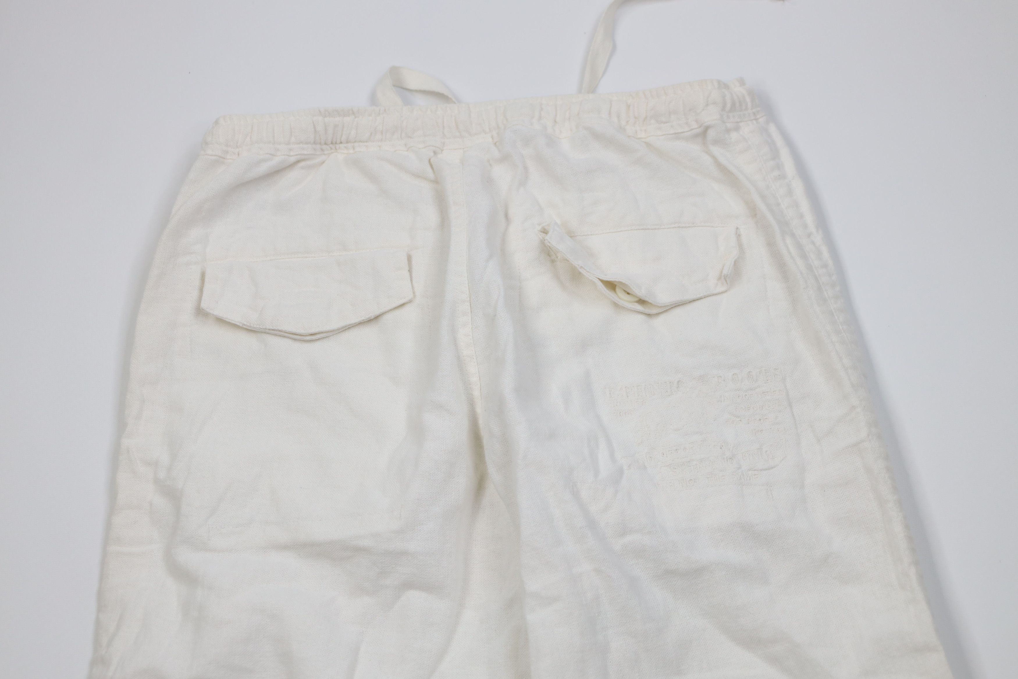 Desigual Desigual Linen Blend Wide Leg Beach Harem Pants White Size 32" / US 10 / IT 46 - 11 Thumbnail