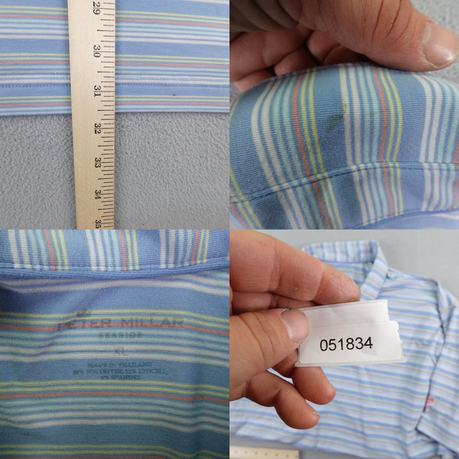 Peter Millar Peter Millar Polo Shirt Mens XL Blue Stripes Seaside Performance Flex Golf Size US XL / EU 56 / 4 - 8 Thumbnail