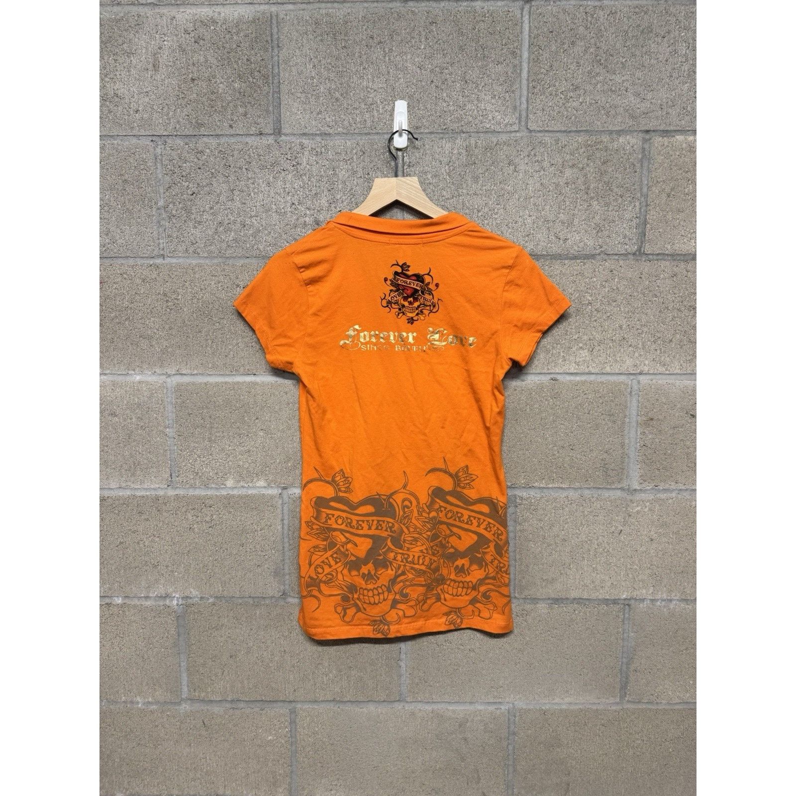 Other Vtg Y2K Skull Rhinestone Studded Polo Dress Orange Medium Size M / US 6-8 / IT 42-44 - 2 Thumbnail
