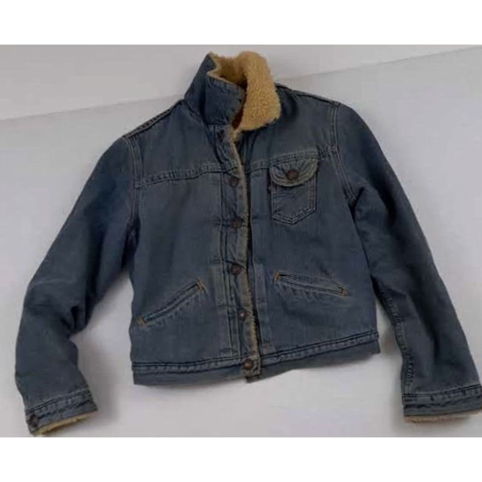 Vintage VINTAGE Levi’s Woman-Junior Medium Sherpa Lined Blue Jeans Jacket Shirt Jacket Women Juniors Bomber Western Outdoor Wear 80s Size 32" / US 10 / IT 46 - 2 Thumbnail
