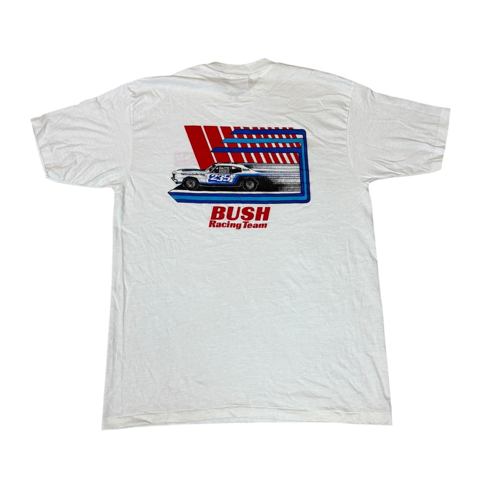 Hanes Vintage 80s Bush Racing Team Single Stitch Shirt Men's XL Size US XL / EU 56 / 4 - 1 Thumbnail