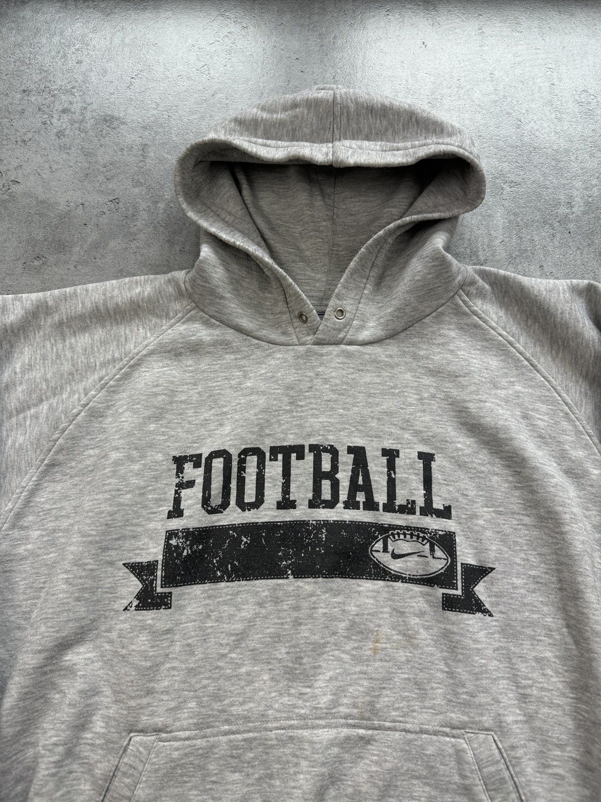Nike × Vintage Nike Football boxy hoodie vintage rap skate grey logo swoosh Size US L / EU 52-54 / 3 - 3 Thumbnail
