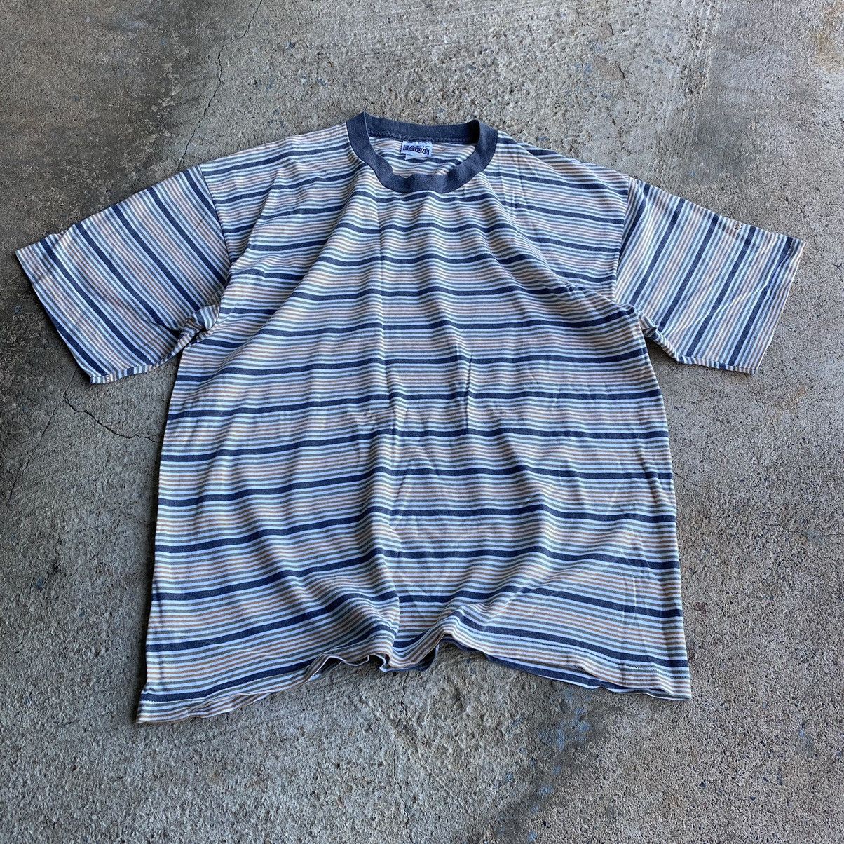 Japanese Brand × Vintage Vintage 90’s Grunge Skate Stripe Single Stitch Shirt Size US XL / EU 56 / 4 - 2 Thumbnail