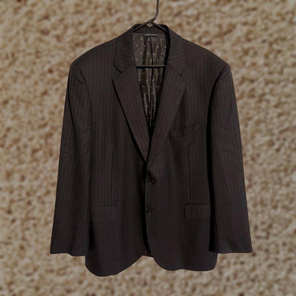 Brooks Brothers Brooks Brothers 1818 Blazer Suit Jacket Coat Wool Dark Navy Pinstripes Men's 44 Size 44R - 1 Thumbnail