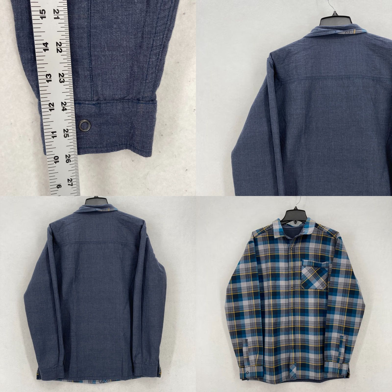 Mountain Hardwear Mountain Hardwear Reversible Flannel Shirt Jacket Mens Medium Blue Plaid Hiking Size US M / EU 48-50 / 2 - 8 Thumbnail