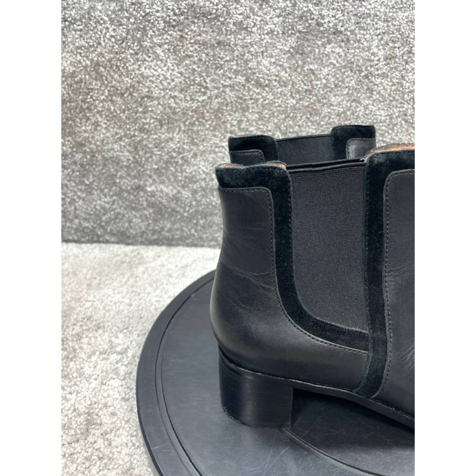 Madewell Madewell Chelsea Boot Womens 8 Black Leather Ankle Square Toe Pull On Brynn Size US 8 / IT 38 - 3 Thumbnail