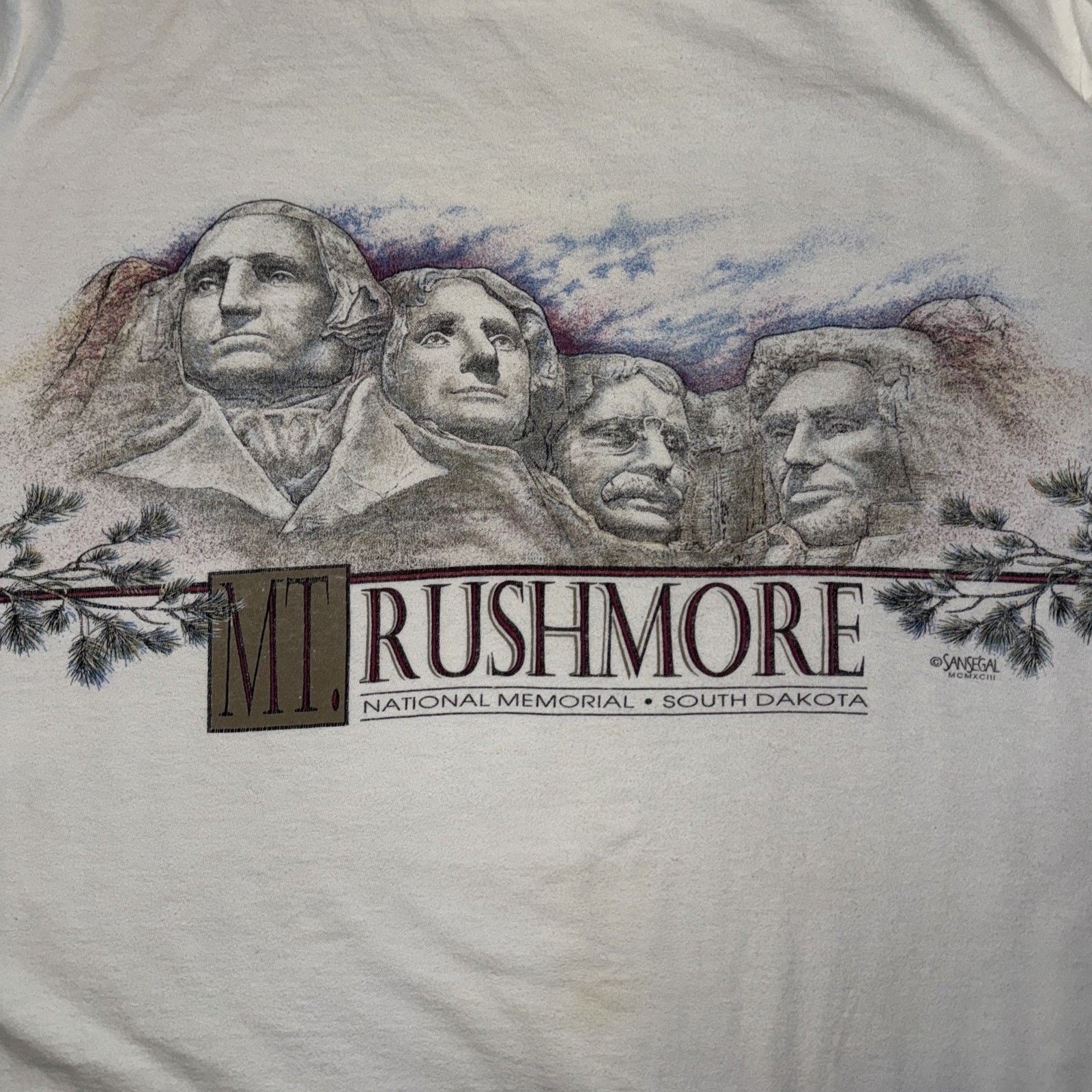 Anvil Mt. Rushmore L White Single Stitch Memorial Souvenir Tee 90s Size US L / EU 52-54 / 3 - 5 Thumbnail