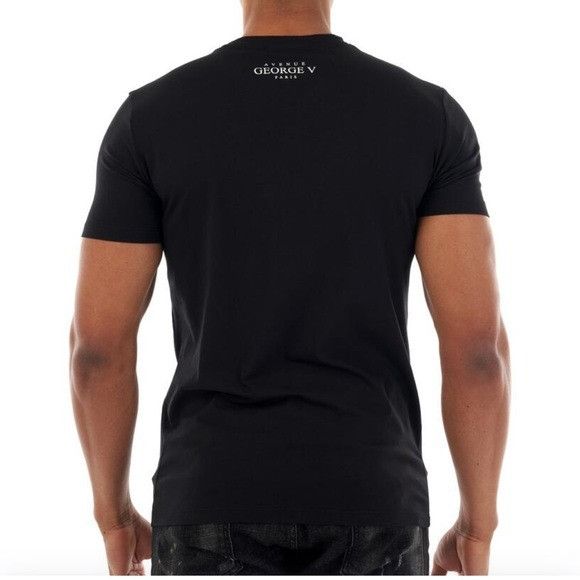 Designer Silver Black Tee George V Designer Brand From Paris Rhinesto Size US L / EU 52-54 / 3 - 4 Thumbnail