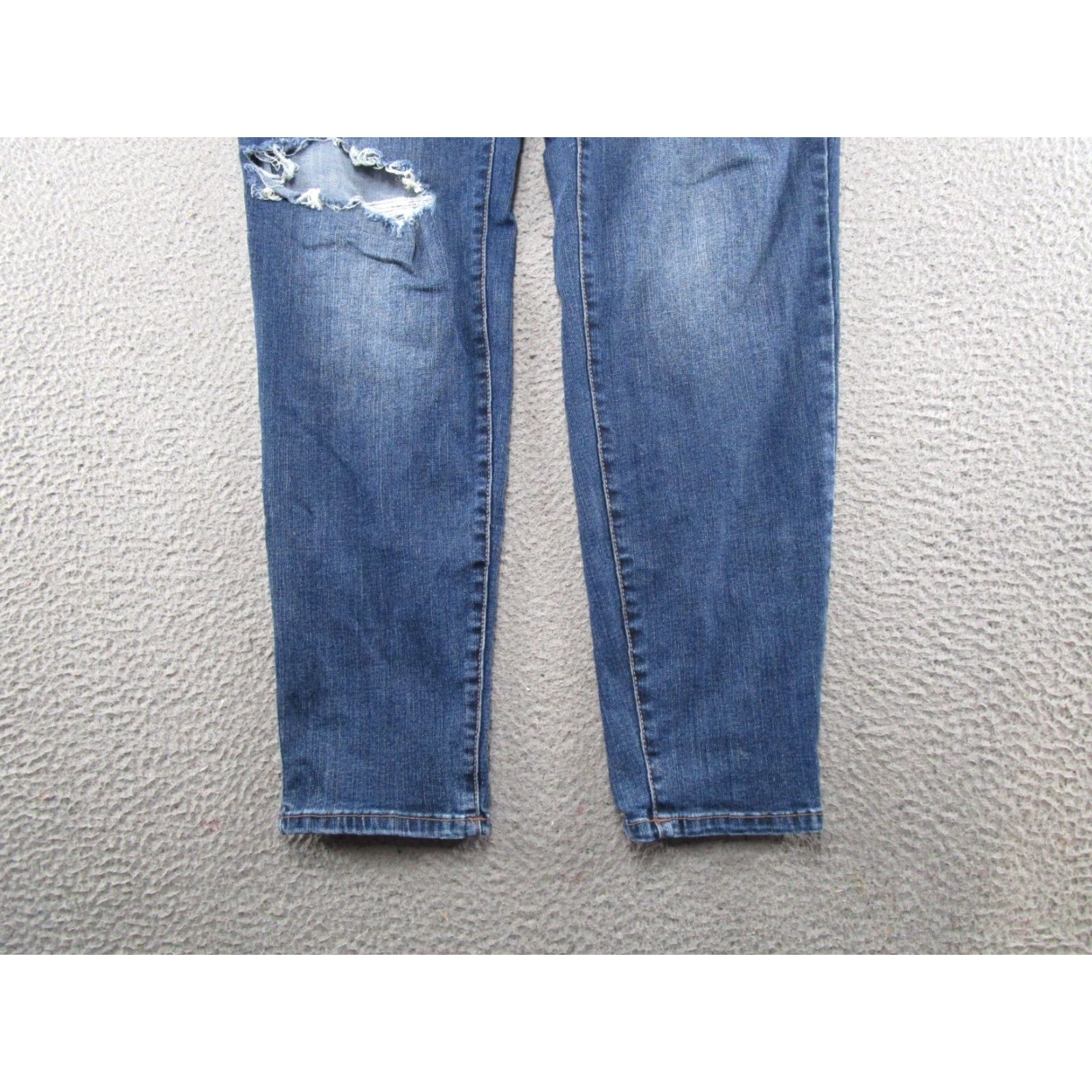 Vintage Maurices Mid Rise Denim Skinny Jeans 24W Long Blue Stretch Distressed 5-Pocket Women Jeans Size 42" / US 20 - 2 Thumbnail