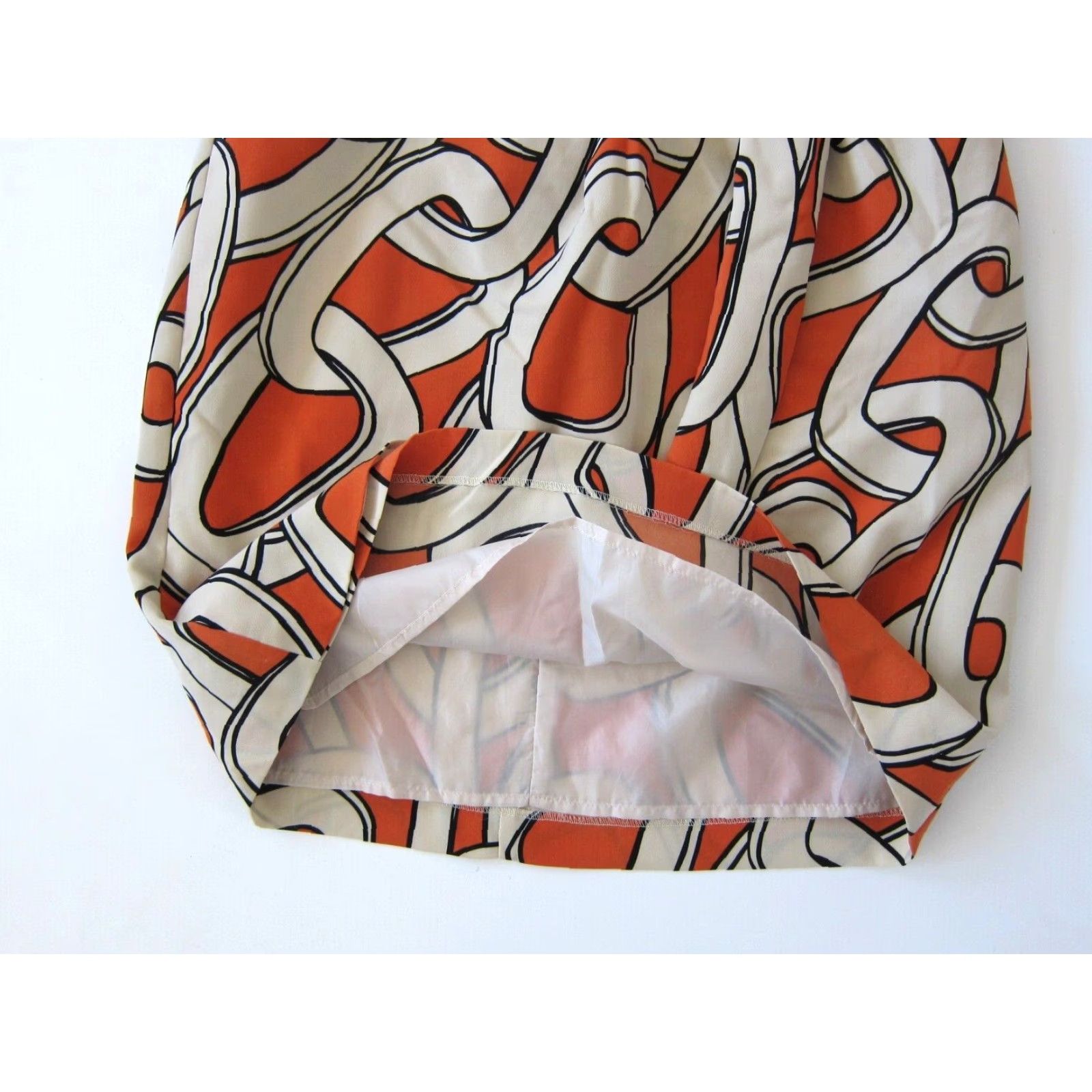 Vintage The Limited Orange Black Ivory Chain Print Ruched Strapless Empire Waist Size 4 Size ONE SIZE - 7 Thumbnail