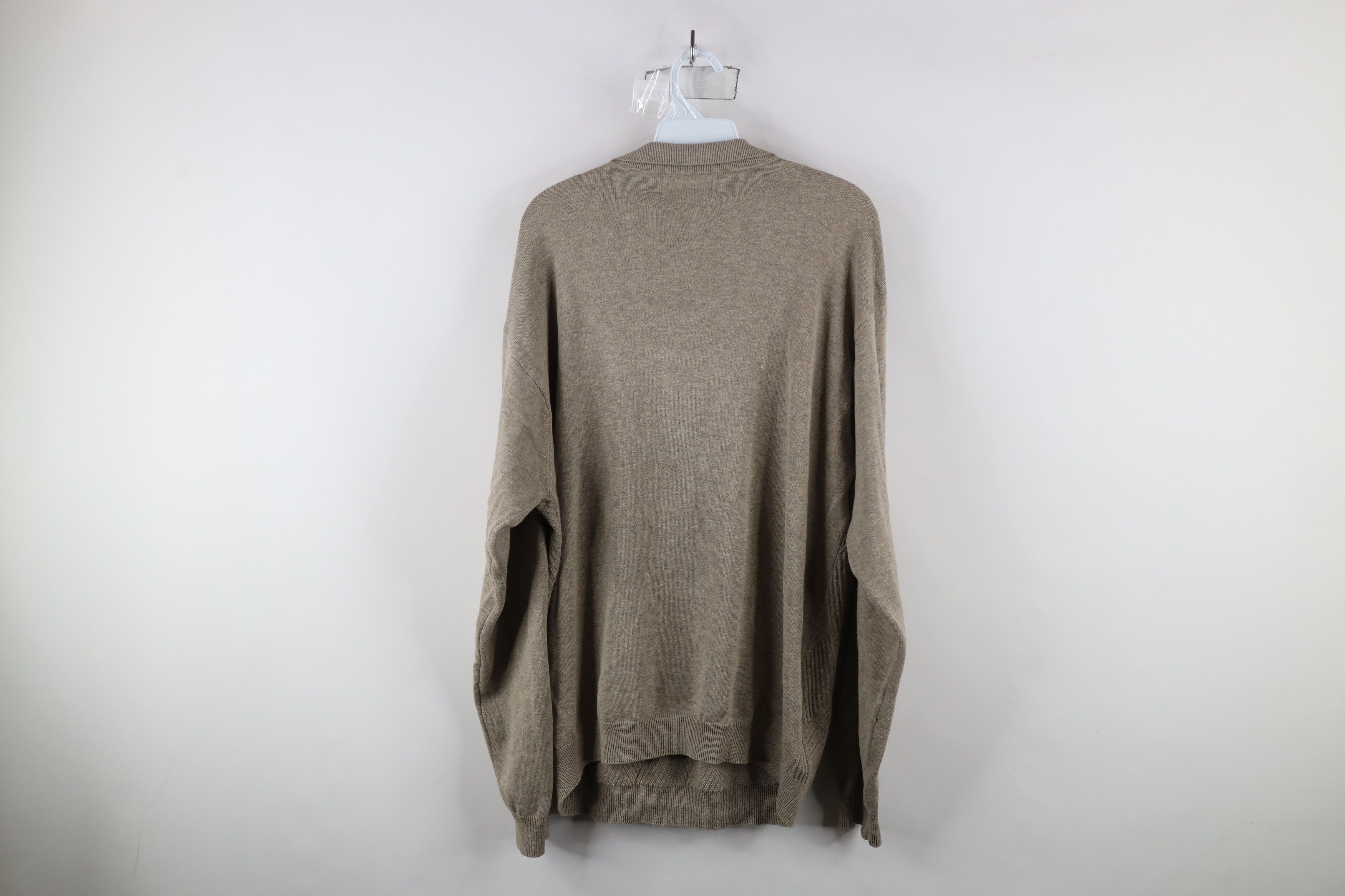Vintage Vintage 90s Streetwear Knit Diamond Long Sleeve Polo Beige Size US L / EU 52-54 / 3 - 10 Thumbnail