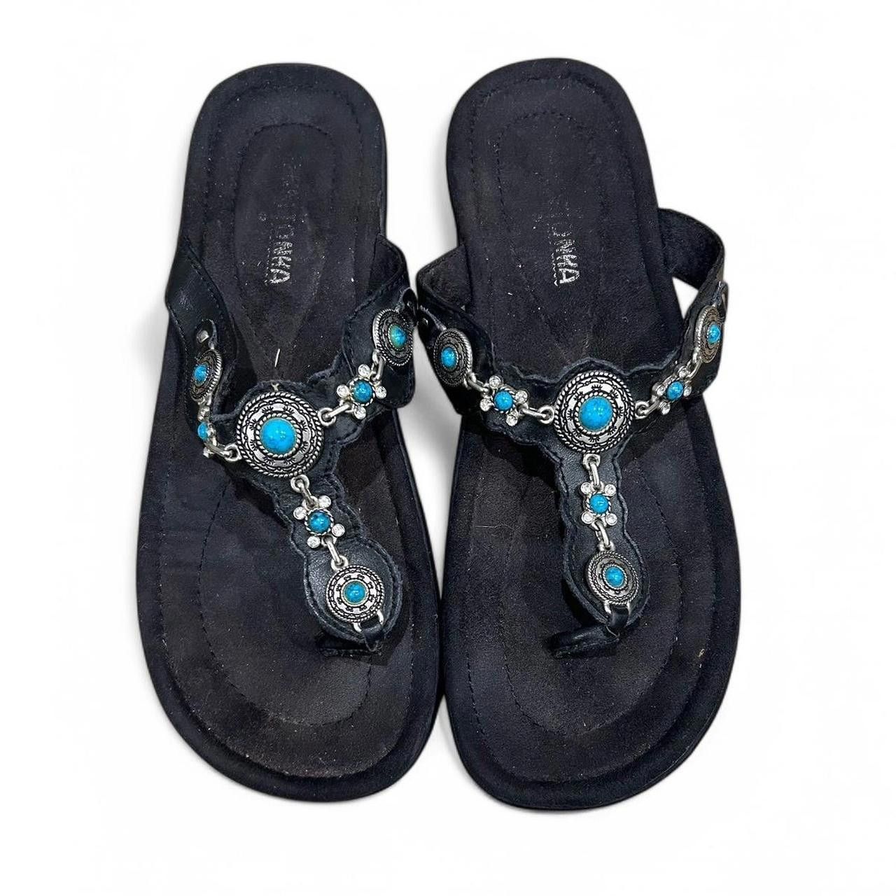 Minnetonka Minnetonka Women's Black and Blue Sandal Size US 8 / IT 38 - 1 Thumbnail