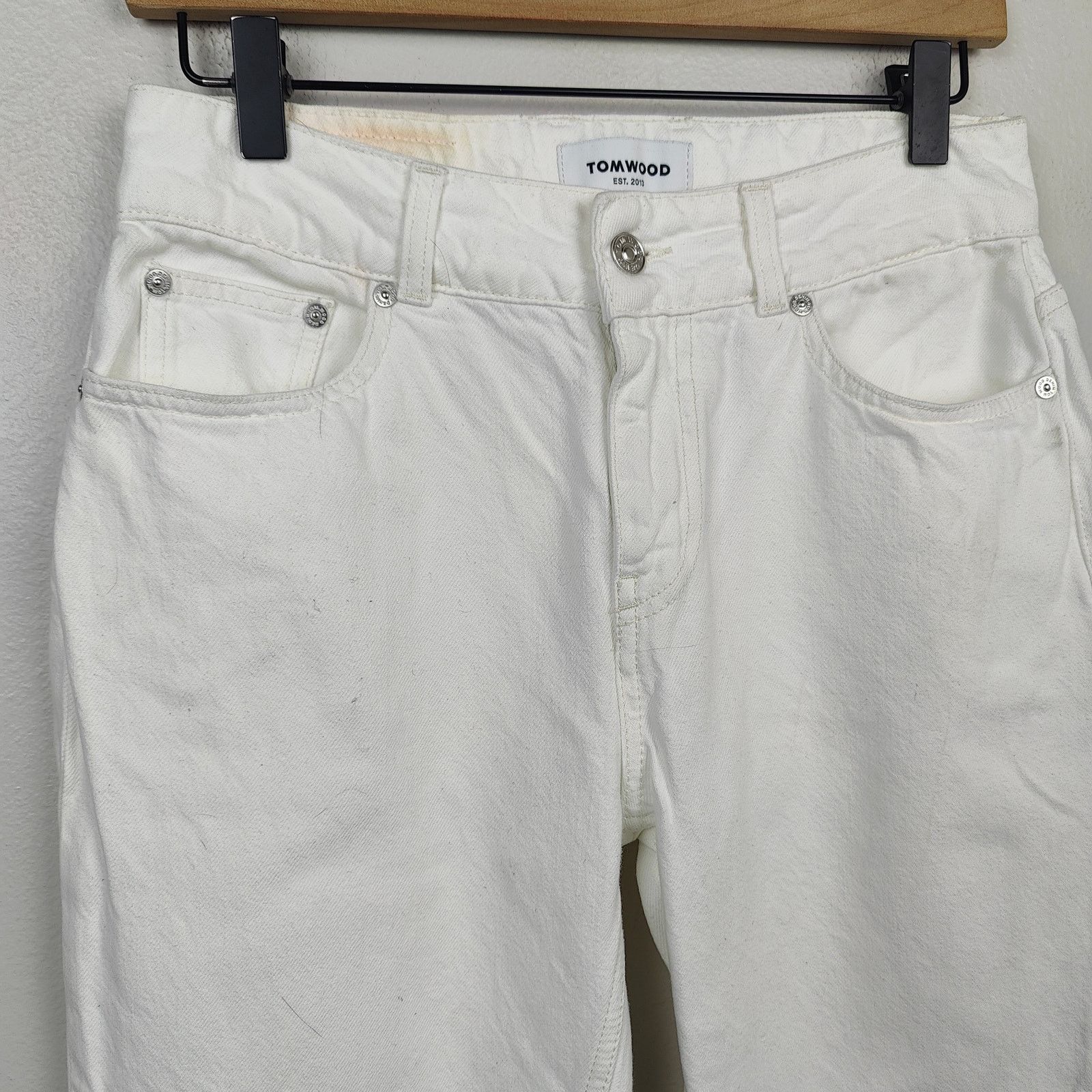 Tom Wood Tom Wood W Straight Jeans Womens 27x30 Vintage White Size 27" / US 4 / IT 40 - 2 Thumbnail