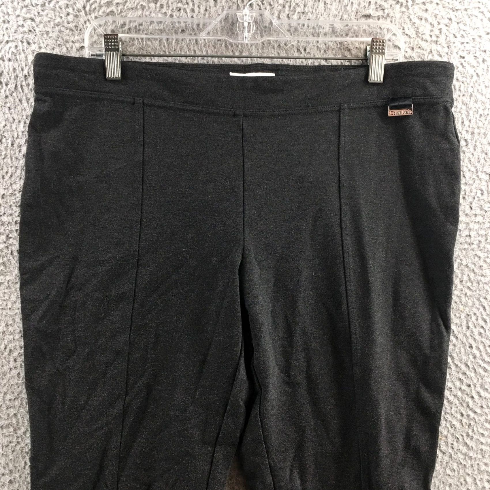 Calvin Klein Calvin Klein Cropped Pants Women XL Gray Mid Rise Pull On Casual Classic Pants Size 40" / US 18 - 2 Thumbnail
