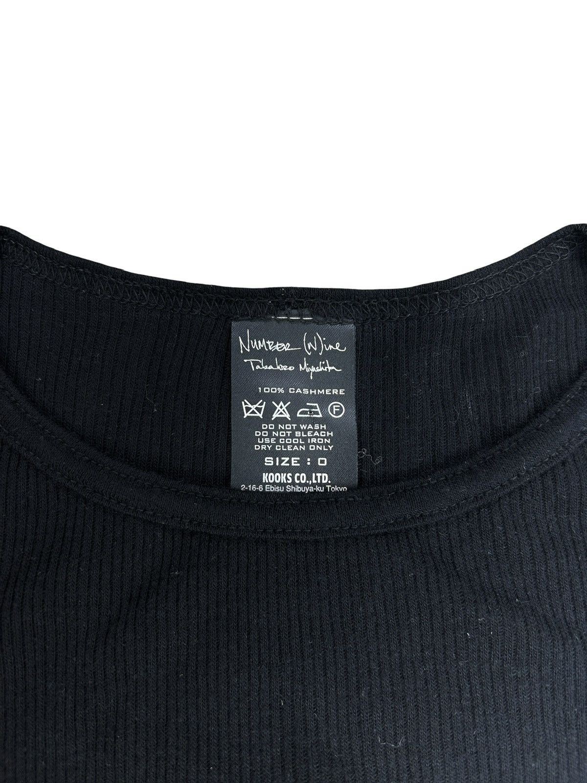 Number (N)ine 00s Cashmere Rib T-Shirt Size US XS / EU 42 / 0 - 2 Thumbnail