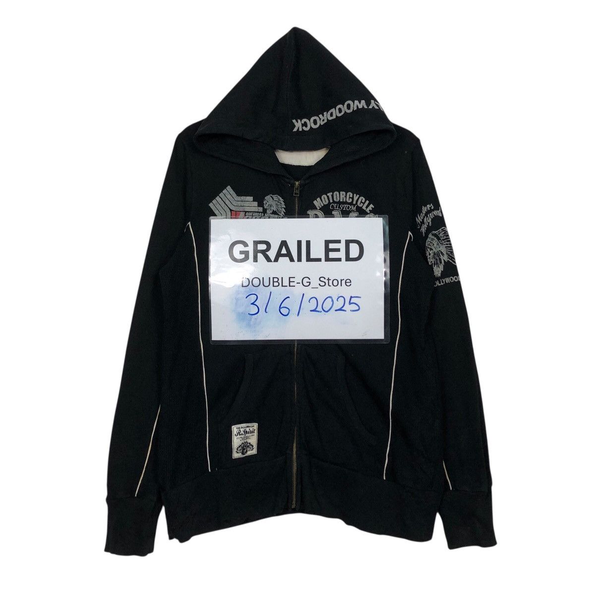 Japanese Brand Vintage R Spirit Motorcycle Graphic Zip Hoodie Black Size US L / EU 52-54 / 3 - 1 Thumbnail