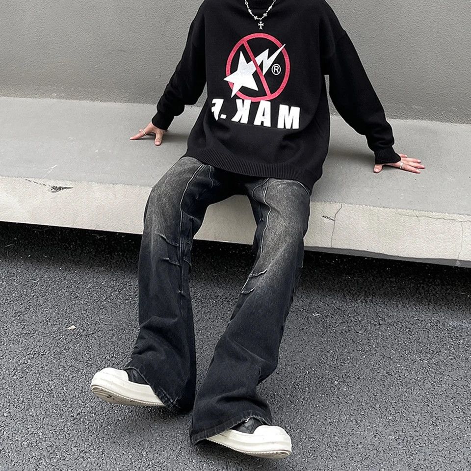 Designer × Japanese Brand × Jean Flared Jeans Men Autumn High Street Size US 29 - 3 Thumbnail