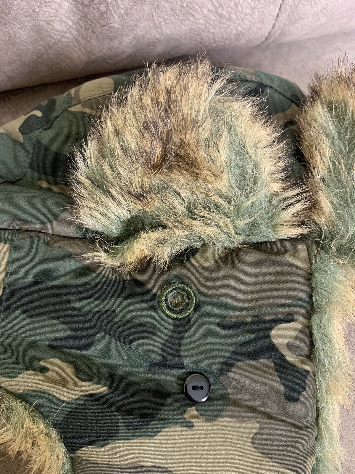 Japanese Brand Y2K Camo Ushanka Hat Size ONE SIZE - 3 Thumbnail