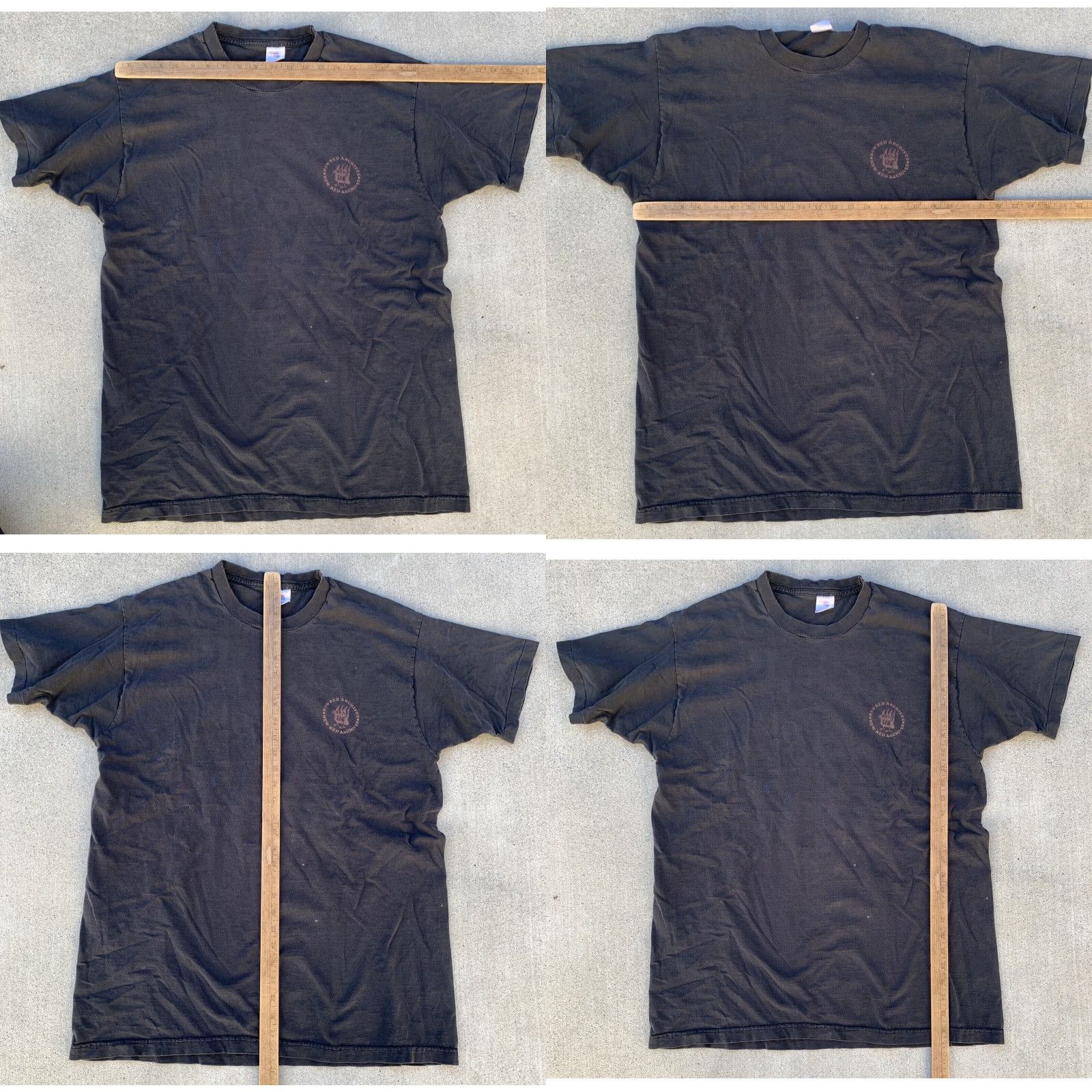 Fruit Of The Loom VINTAGE New Red Archives 1990s Band T Shirt XL Black Cotton Short Sleeve Unisex Adults Fatigue/Distressed Hole-Peaked Graphic Tee Size US XL / EU 56 / 4 - 11 Thumbnail