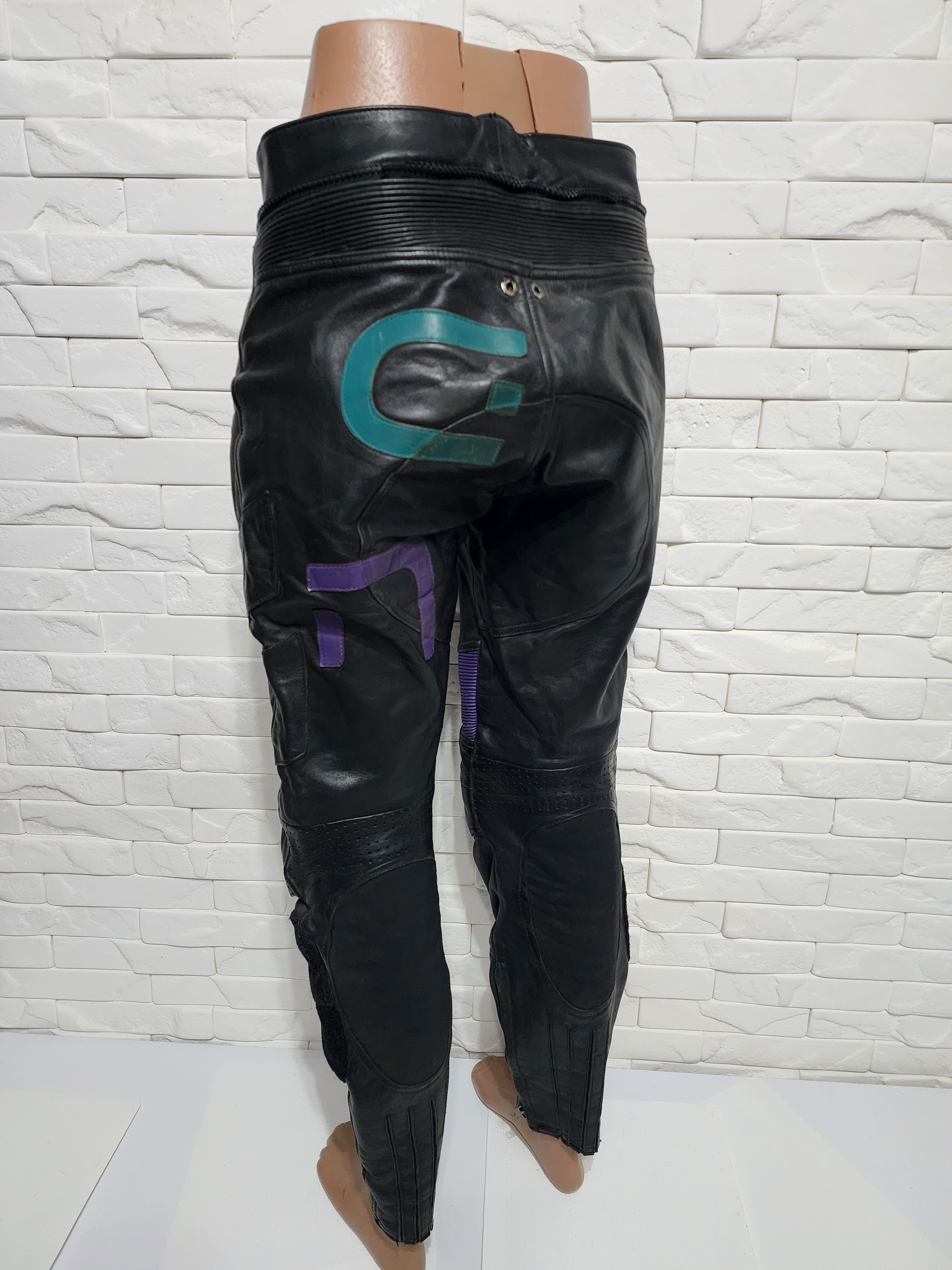 All Sport × Genuine Leather Black men's leather pants with light protection. Size US 36 / EU 52 - 6 Thumbnail