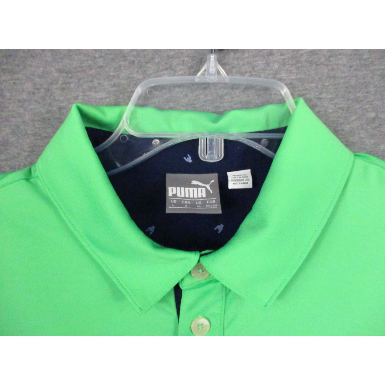 Puma Puma Polo Shirt Large Men Lime Green Short Sleeve Stretch Moisture Wicking Polo Shirt Mens Green Short Sleeve Activewear Logo Size US L / EU 52-54 / 3 - 4 Thumbnail