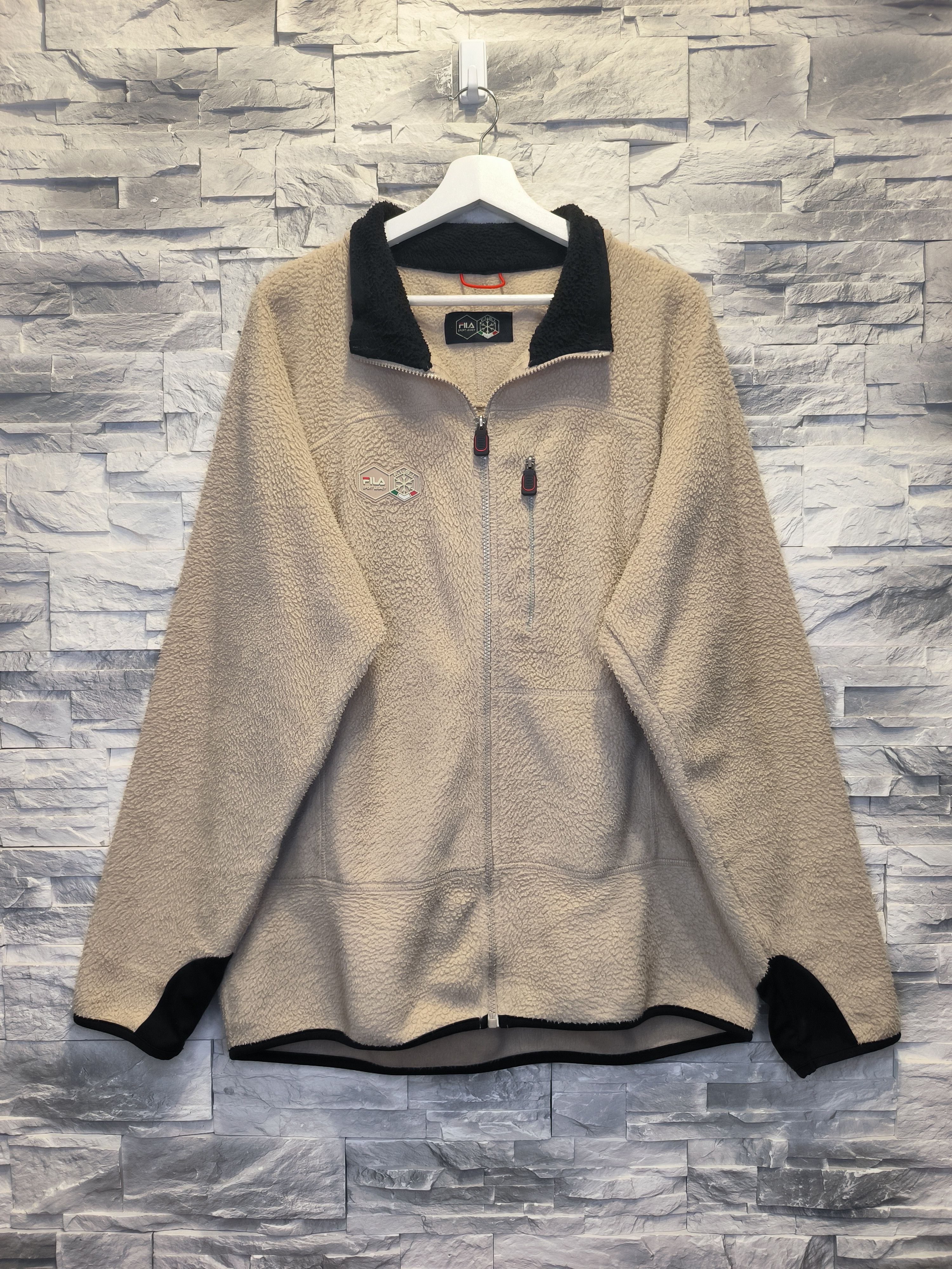 Fila × Vintage Vintage Fila Sport Legacy Beige Zip Fleece Sweatshirt Size US XL / EU 56 / 4 - 1 Thumbnail
