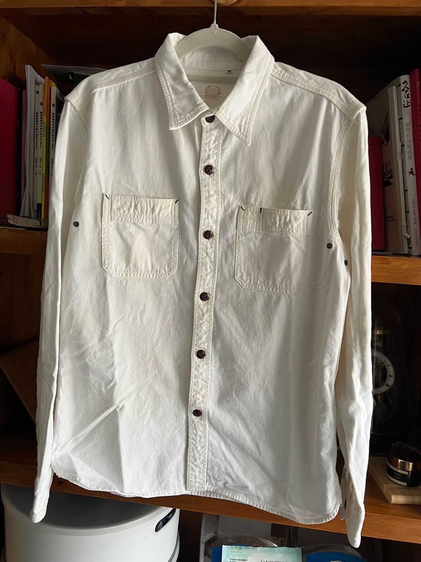 The Flat Head Flat Herd 20th Anniv White Work Shirt Size US M / EU 48-50 / 2 - 3 Thumbnail
