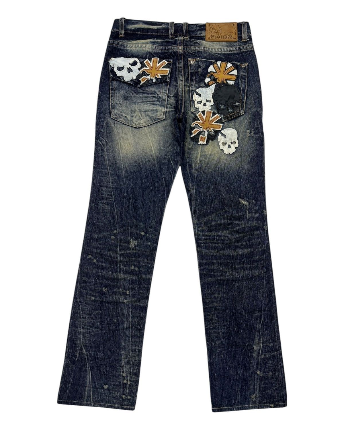 Affliction 🔥Vintage Skulls Denim Cloud72 Distressed Denim Jeans Lgb Size US 30 / EU 46 - 8 Thumbnail