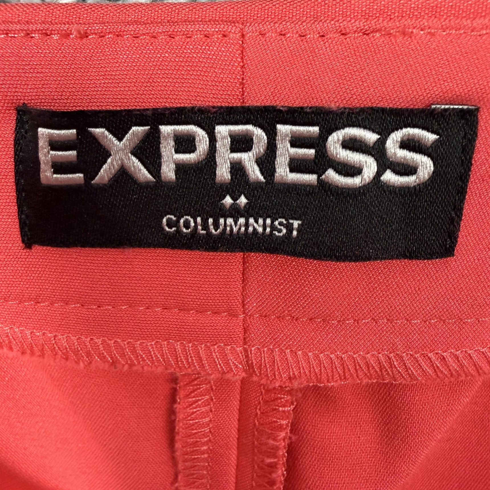 Express Express Columnist Dress Pants Womens 6R Red Stretch Twill Flat Front Pockets Back Welt Tailored Office Chic Size 28" / US 6 / IT 42 - 7 Thumbnail