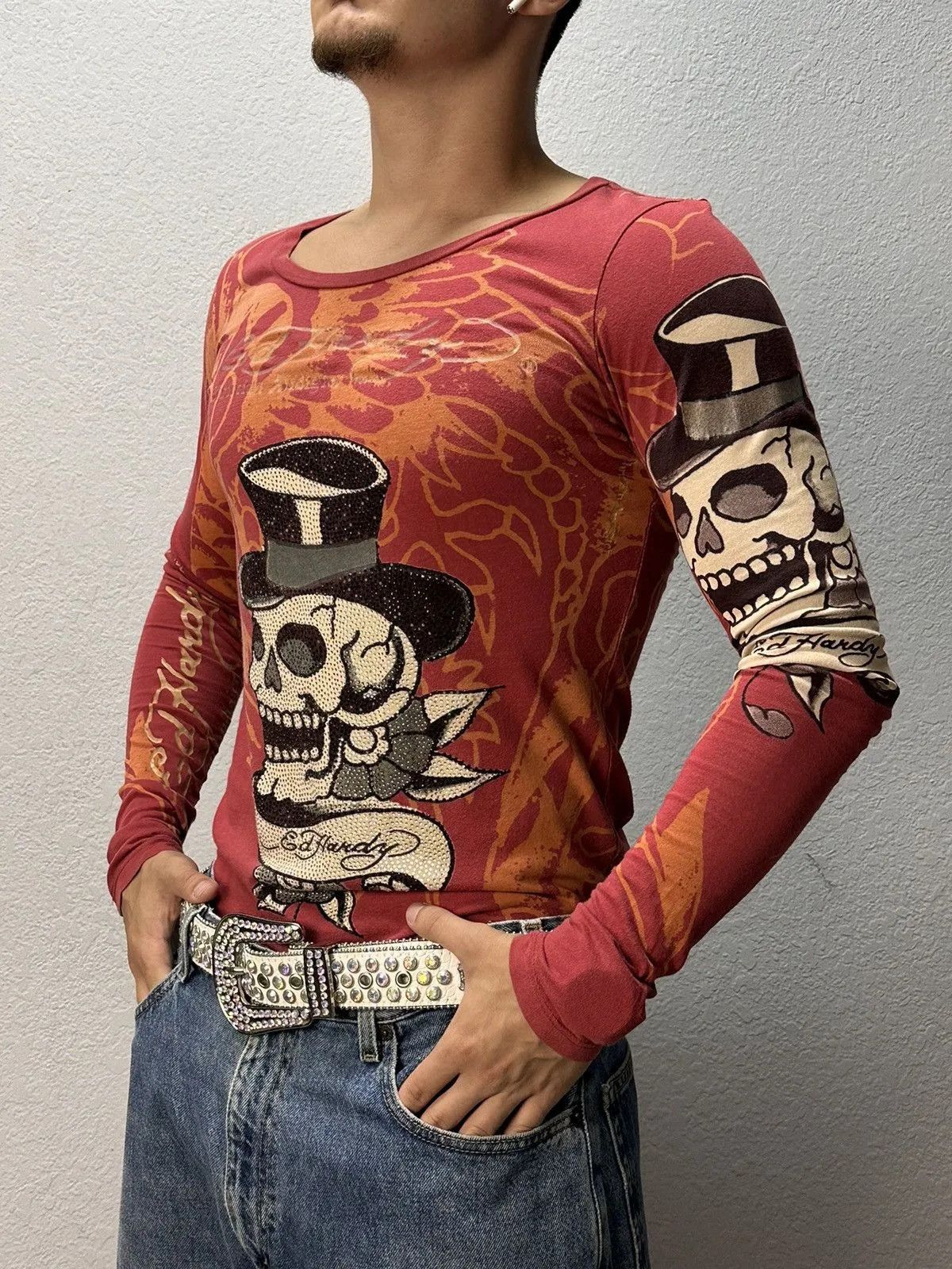 14th Addiction Christian Audigier Longsleeve Shirt Ed Hardy Vintage Y2K Size US S / EU 44-46 / 1 - 7 Thumbnail