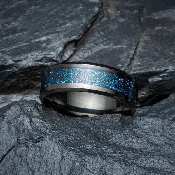 Jewelry × Vintage 8mm Dragon Pattern Rings Size 7 8 9 10 11 Size ONE SIZE - 3 Thumbnail