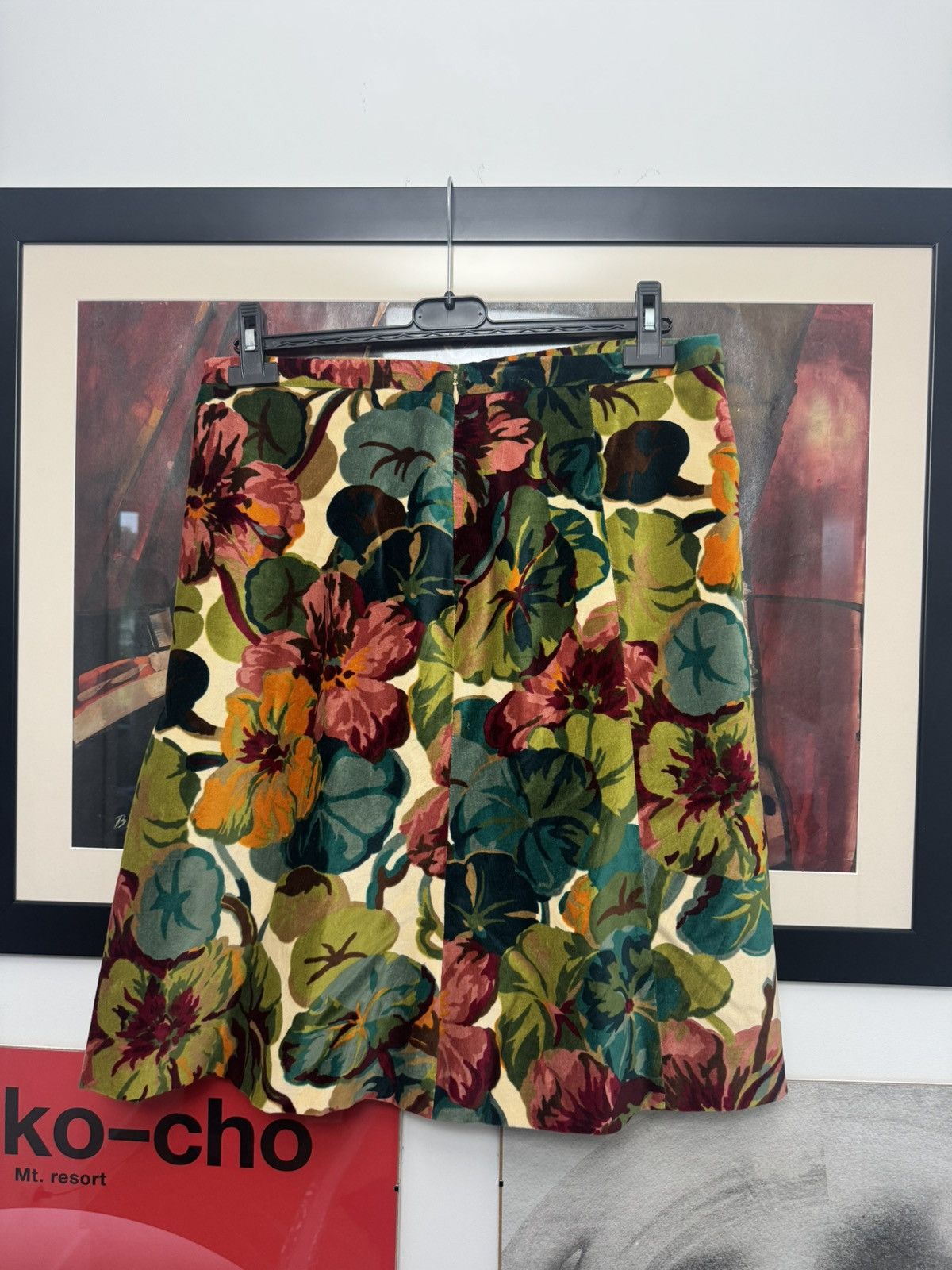 Moschino Moschino Cheap and Chic Vintage Skirt Velour Floar Print Size US 30 / EU 46 - 2 Thumbnail