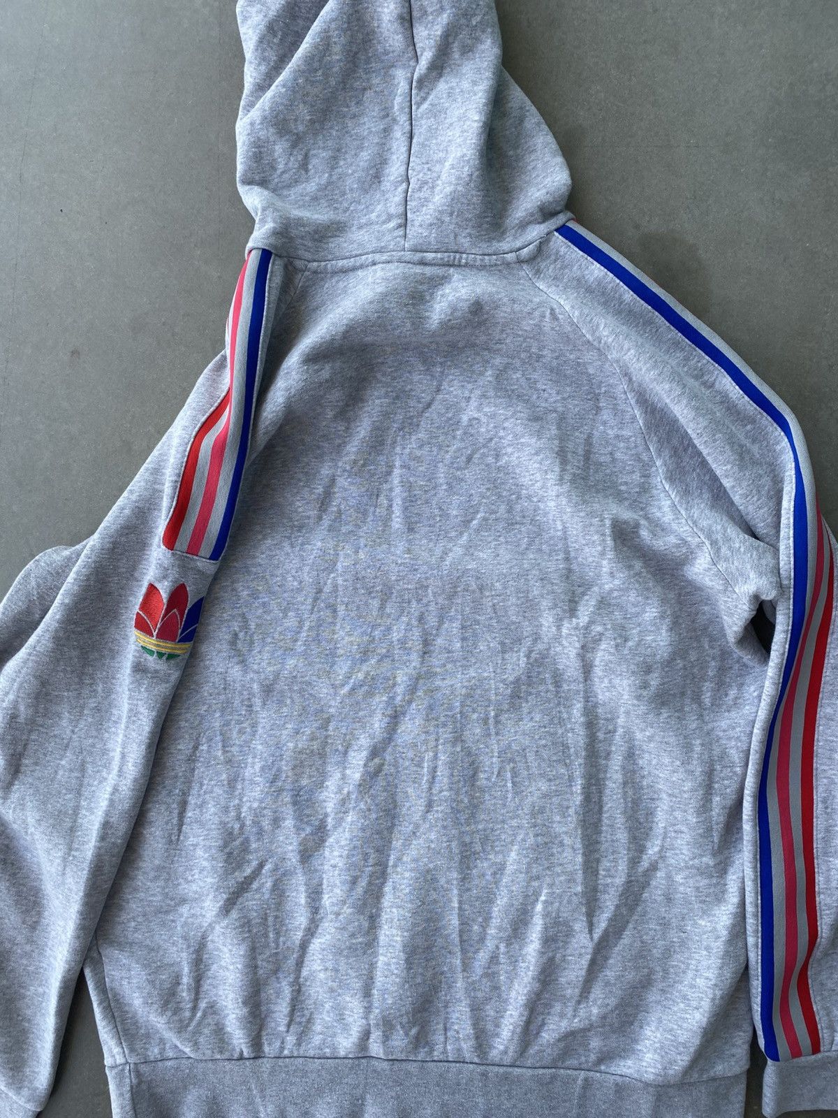 Adidas Adidas Originals Trefoil Hoodie Grey Red Stripe Size US L / EU 52-54 / 3 - 2 Thumbnail