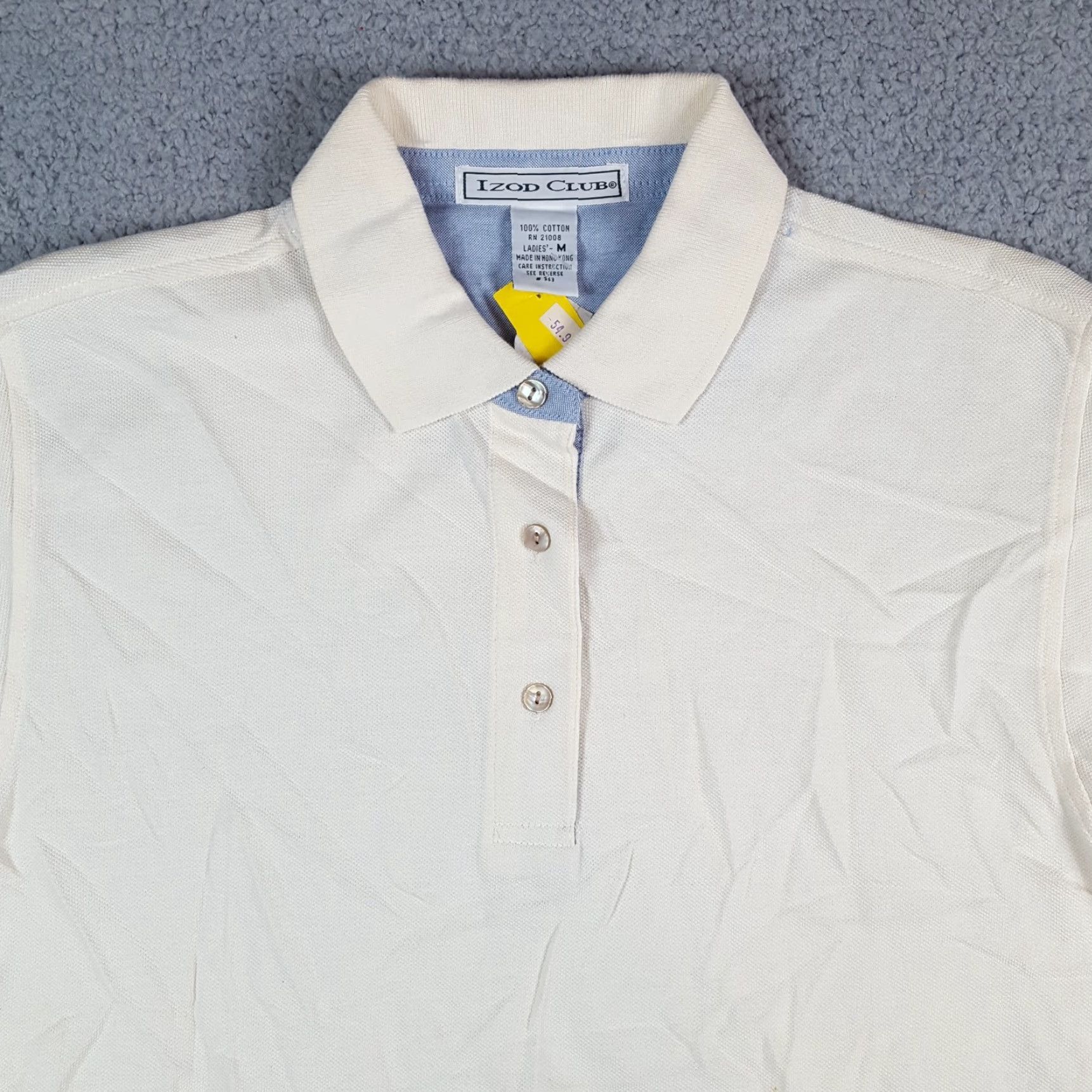 Izod IZOD Polo Shirt White Knit Short Sleeve Pullover Collared Golf M Women's Regular Size M Size M / US 6-8 / IT 42-44 - 3 Thumbnail
