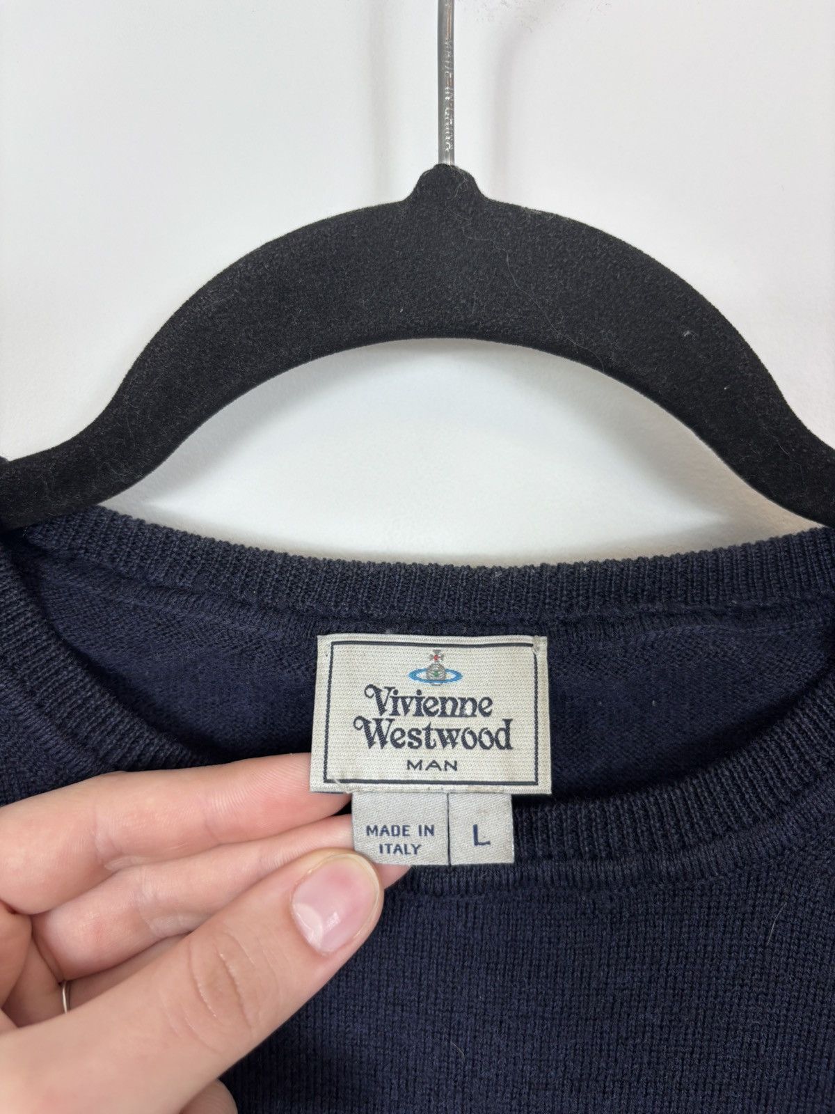Vivienne Westwood Vivienne Westwood Men’s Navy Blue Wool Sweater Jumper Size US L / EU 52-54 / 3 - 10 Thumbnail