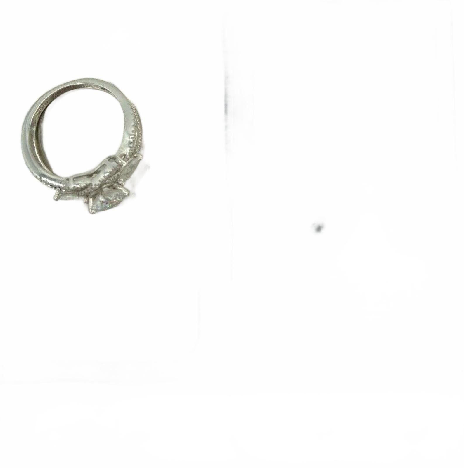 Other 14K White Gold Cubic Zirconia CZ Cocktail Statement Ring QCD Size ONE SIZE - 8 Thumbnail