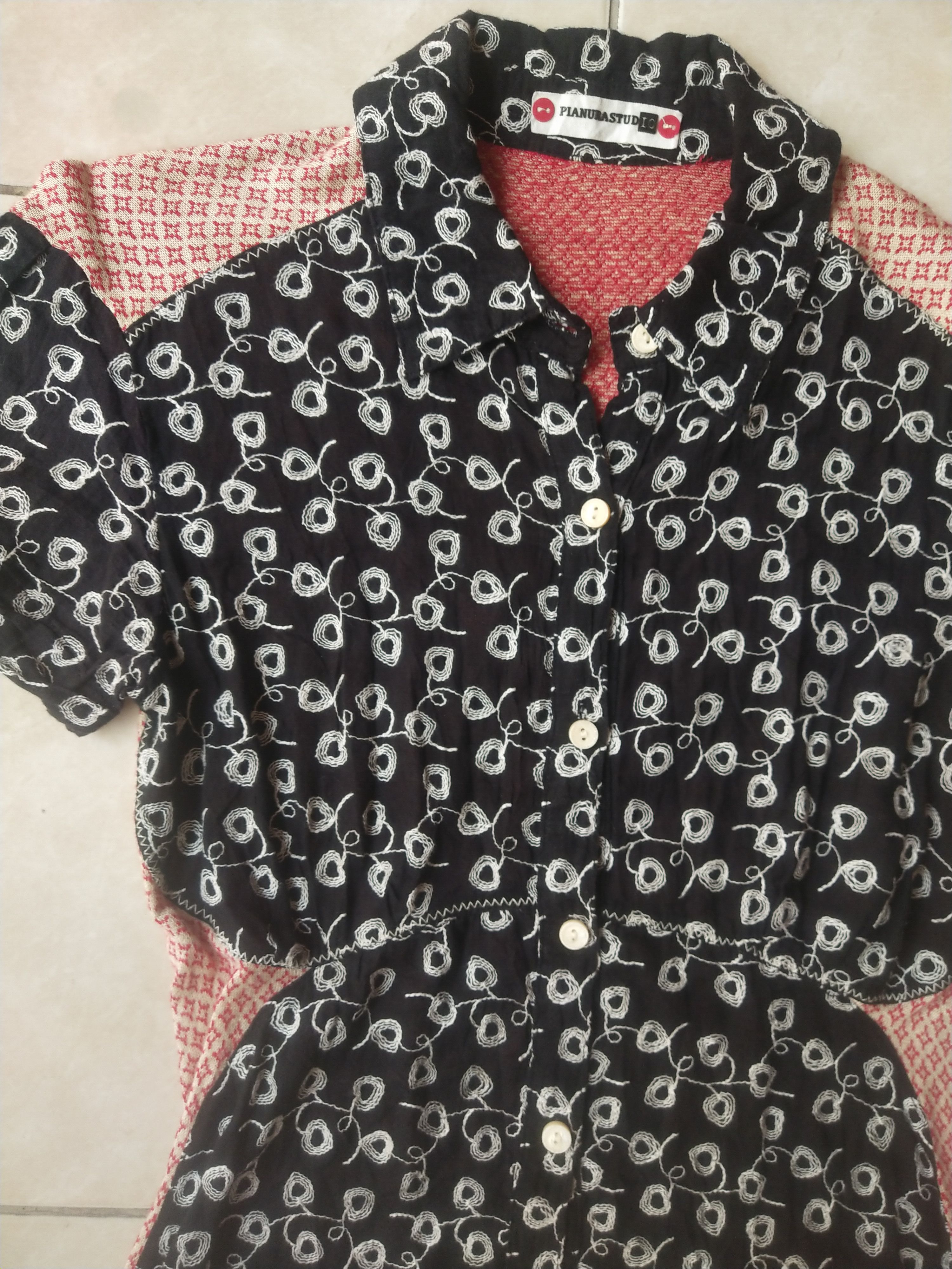 Vintage Vintage Pianurastudio Italy Mixed Print Patchwork Blouse Y2K Size M / US 6-8 / IT 42-44 - 2 Thumbnail