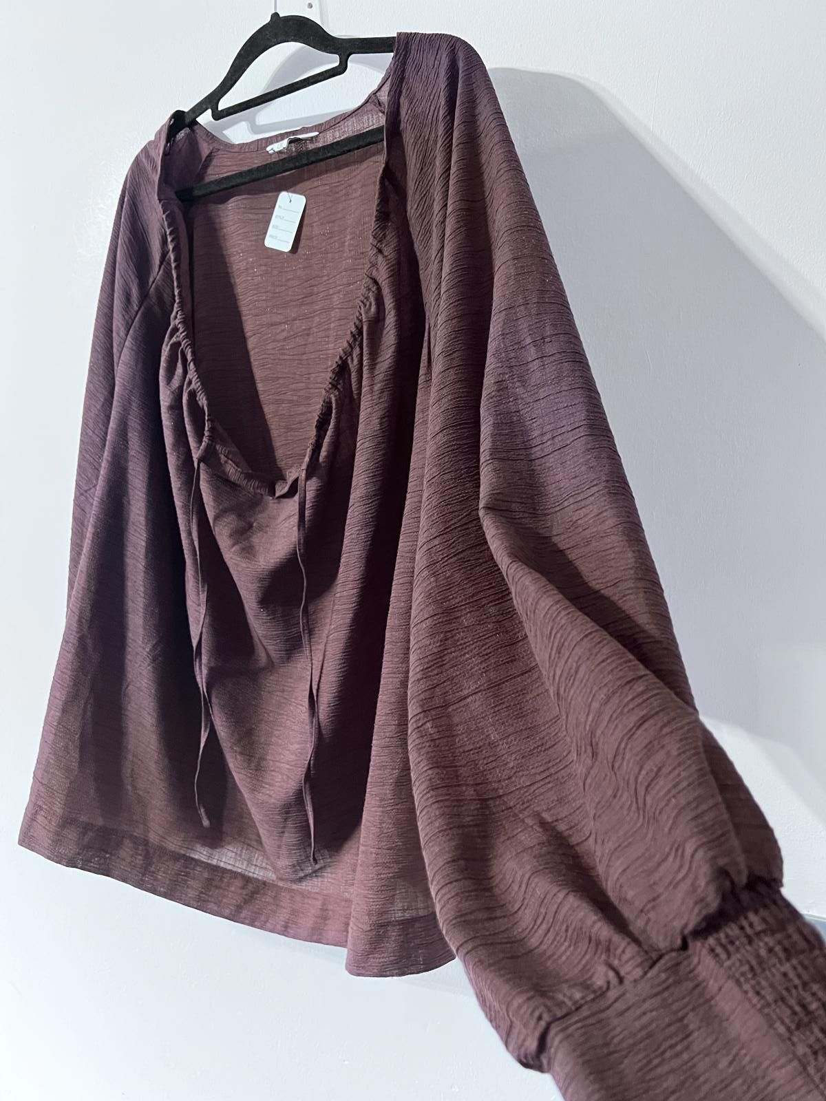 NEXT Next Purple Crinkle Blouse UK 24 Size 3XL / US 20-22 - 2 Thumbnail