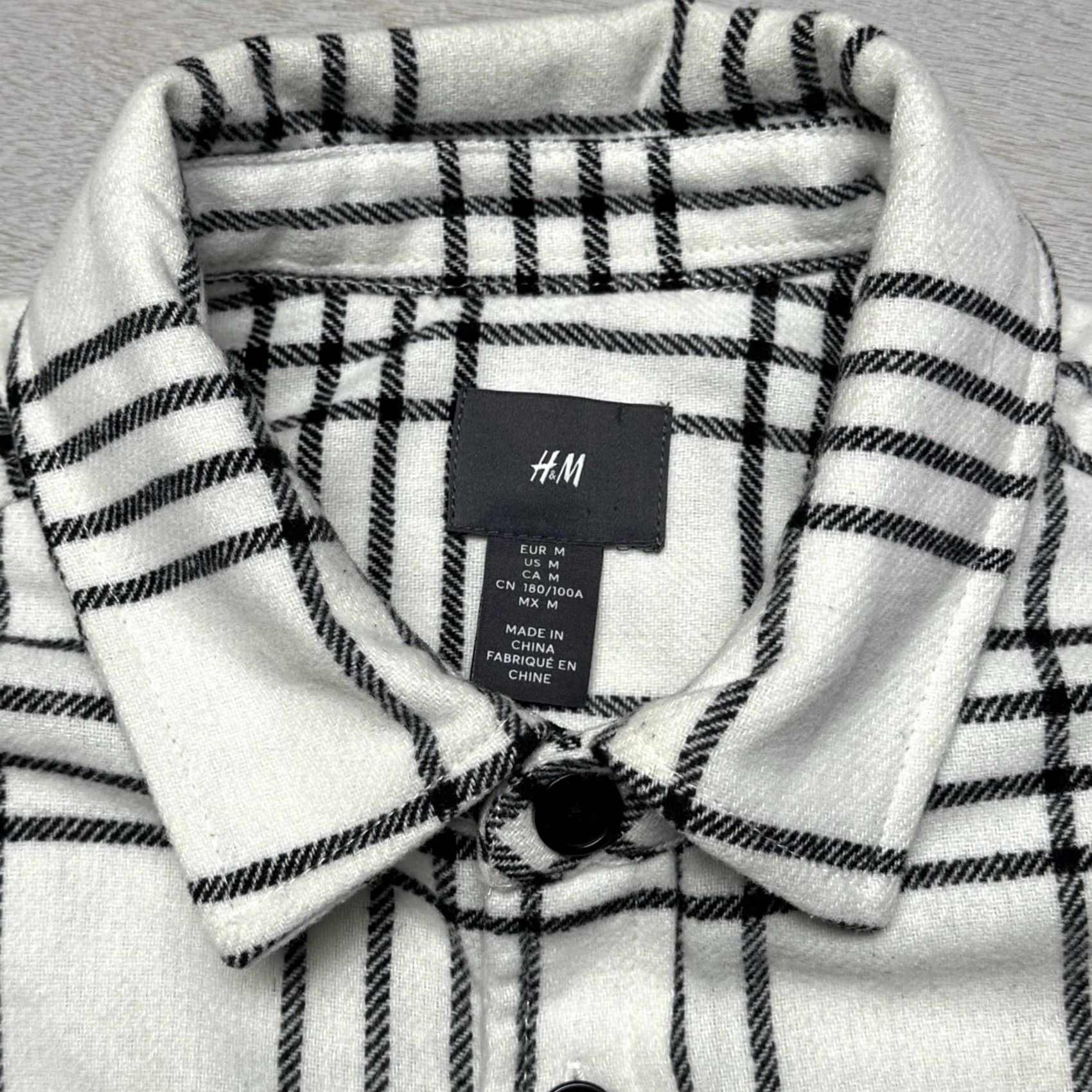 H&M H&M Heavyweight Flannel Shirt Shacket Men’s M Black & White Plaid Button-Up Casual Size US M / EU 48-50 / 2 - 4 Thumbnail