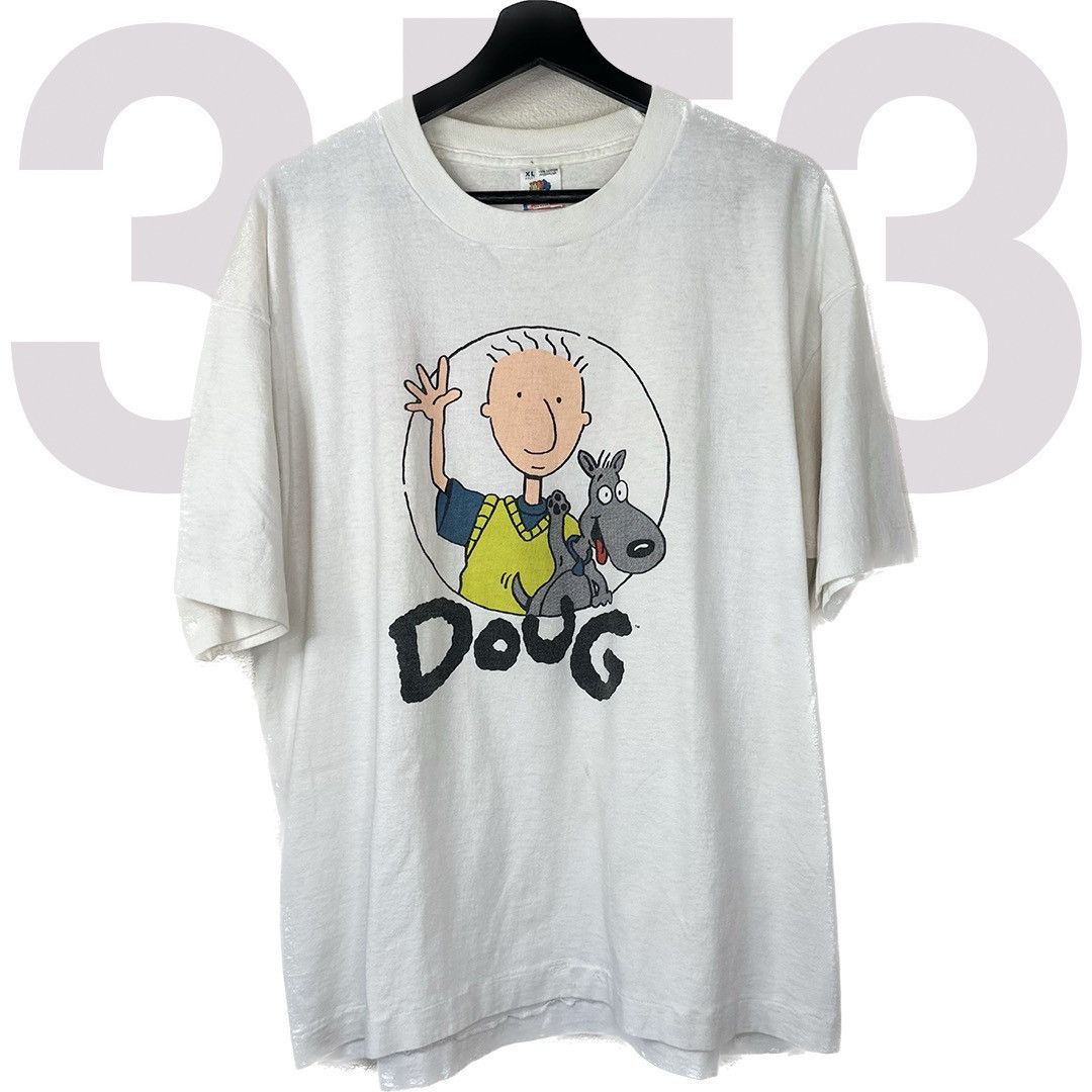 Image of Cartoon Network x Nickelodeon Vintage Doug Nickelodeon 90's Shirt Size XL Wht in White, Men's