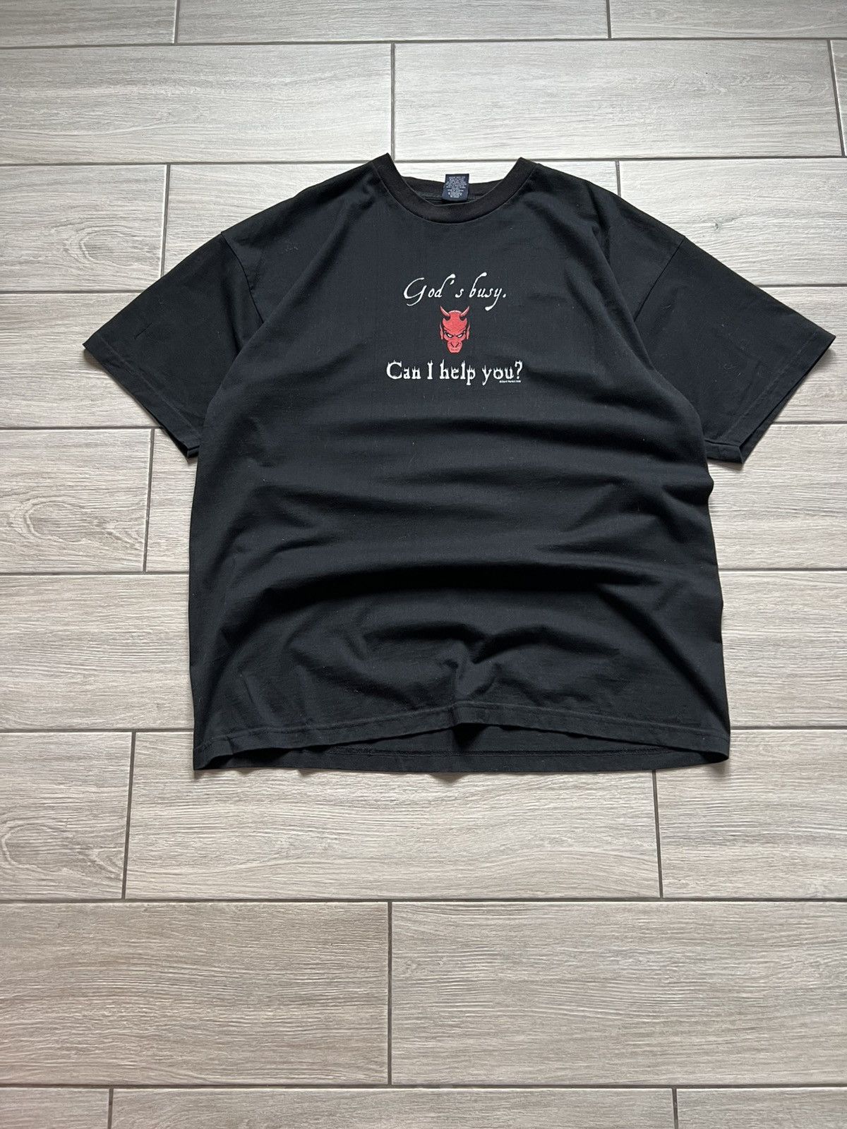 Band Tees Vintage God is Busy Devilish 1999 Band Rock satan tshirt Size US XXL / EU 58 / 5 - 8 Thumbnail