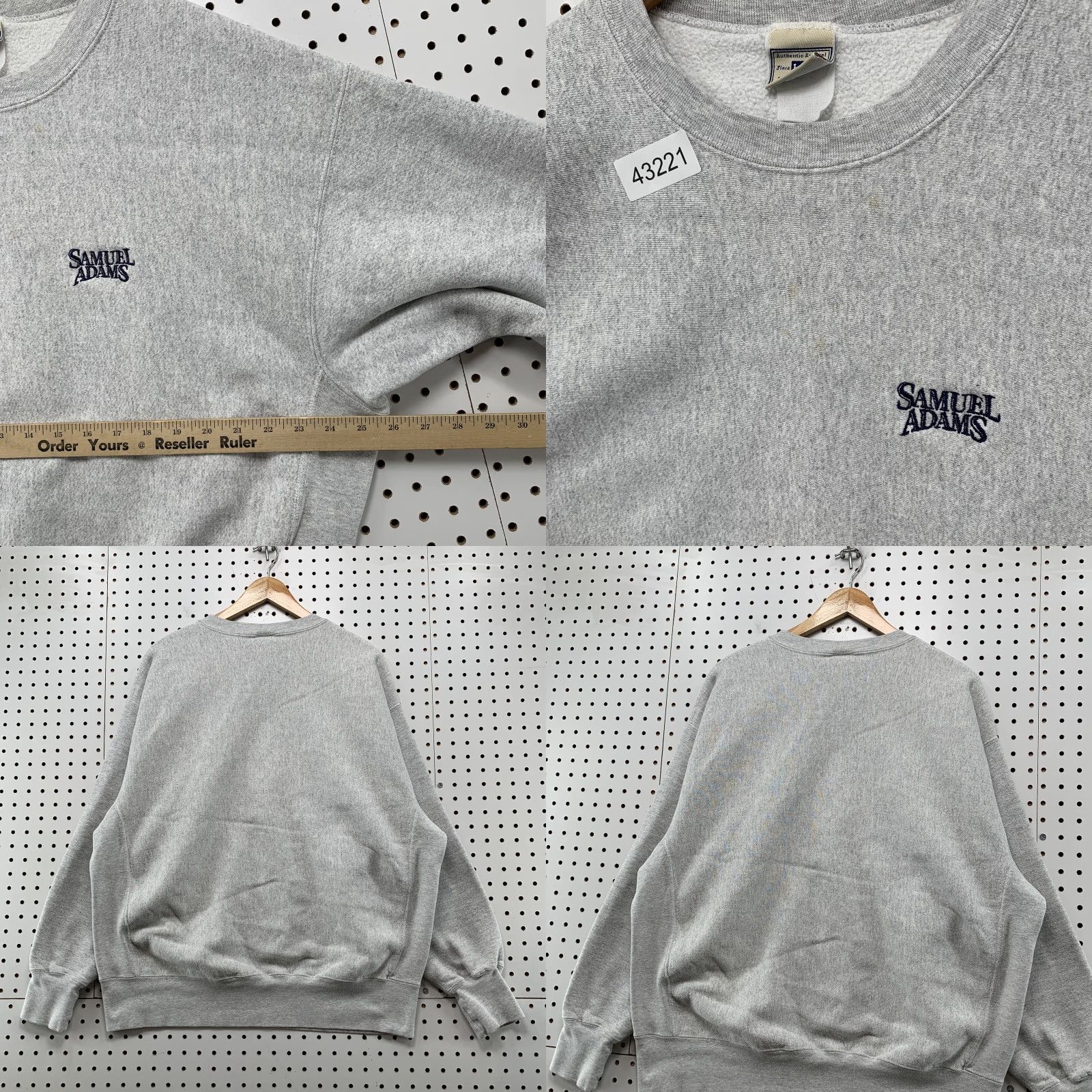 Lee Samuel Adams Crewneck Sweatshirt Mens 2XL Gray Pullover Embroidered Shirt Size US XXL / EU 58 / 5 - 8 Thumbnail