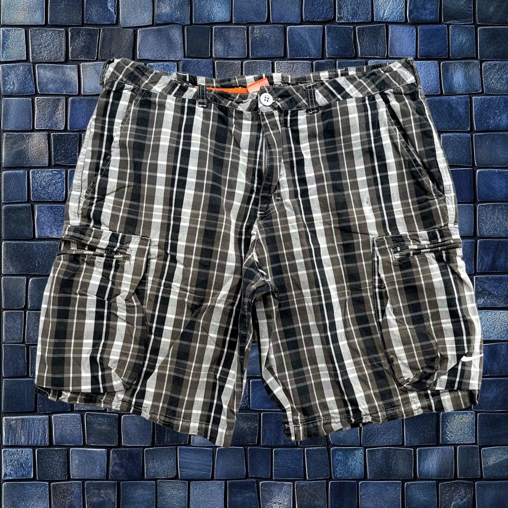 Nike Cargo Shorts Mens Size 34 Black Gray Plaid Y2K The Athletic Dept. Skate, Men's