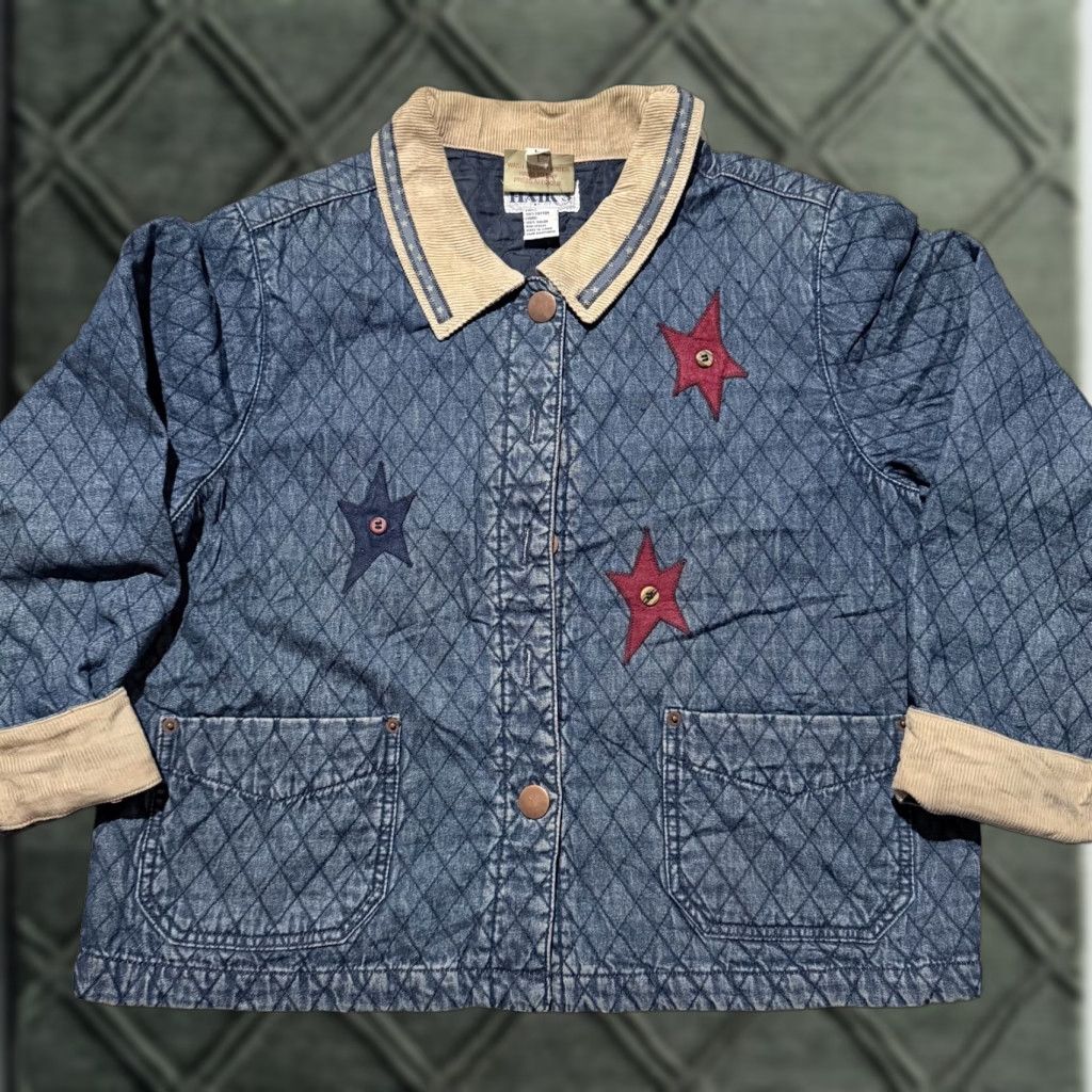 Denime VINTAGE Haik's Quilted Denim Patchwork Jacket Women's Blue Long Sleeve XL Jacket Blue Women Quilted Patchwork Denim USA Christmas Size XL / US 12-14 / IT 48-50 - 1 Thumbnail