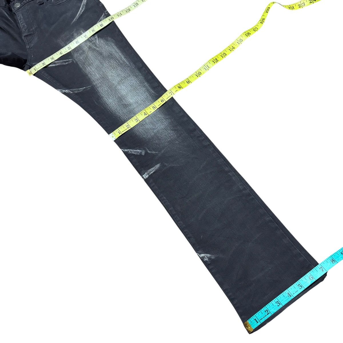 Tornado Mart Tornado Mart Black Whisker Denim Low Flare Jeans Size US 29 - 17 Thumbnail