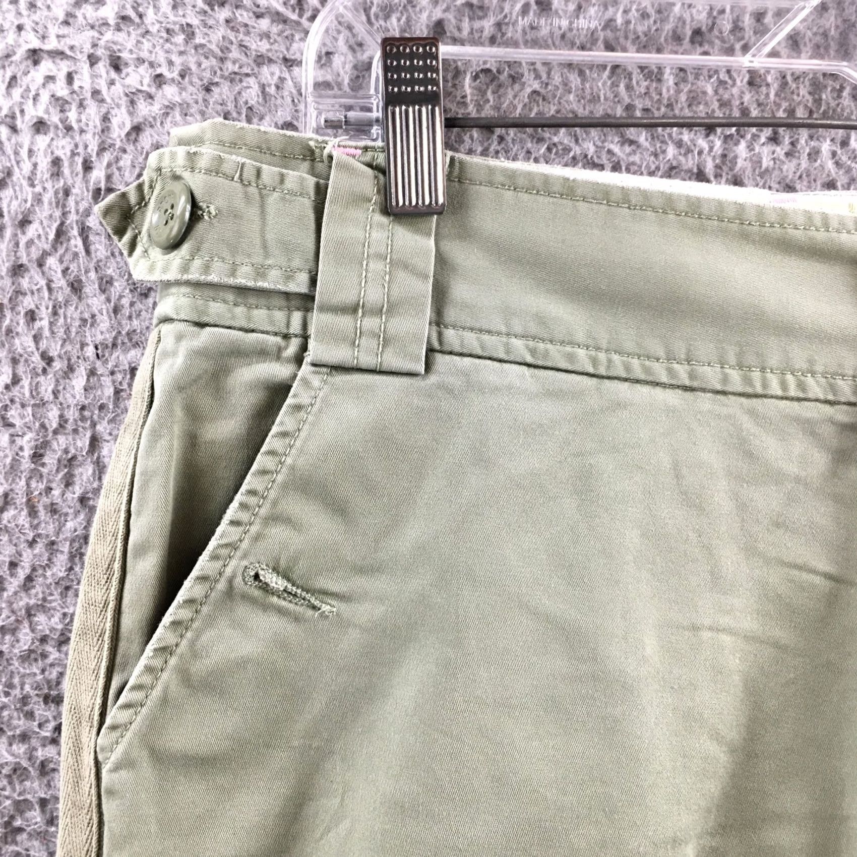 American Eagle Outfitters American Eagle Outfitters Crop Pants Womens 10 Green Stretch Zip Fly Casual Size 32" / US 10 / IT 46 - 3 Thumbnail