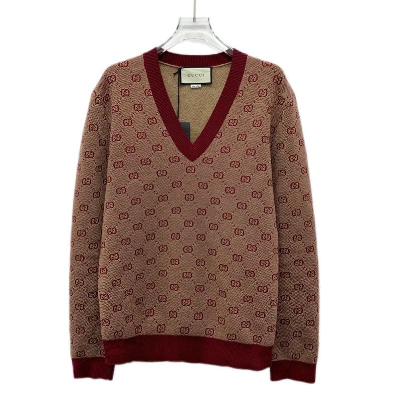 Gucci Gucci V-Neck Wool Sweater with Logo-dmc Size US M / EU 48-50 / 2 - 1 Thumbnail