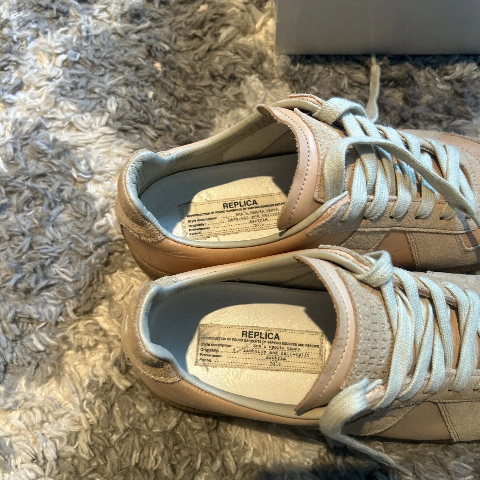 MAISON MARGIELA リプリカ ギャット ブラウン 41 Maison Margiela GAT Replica Brown 8 41 Low Top Suede