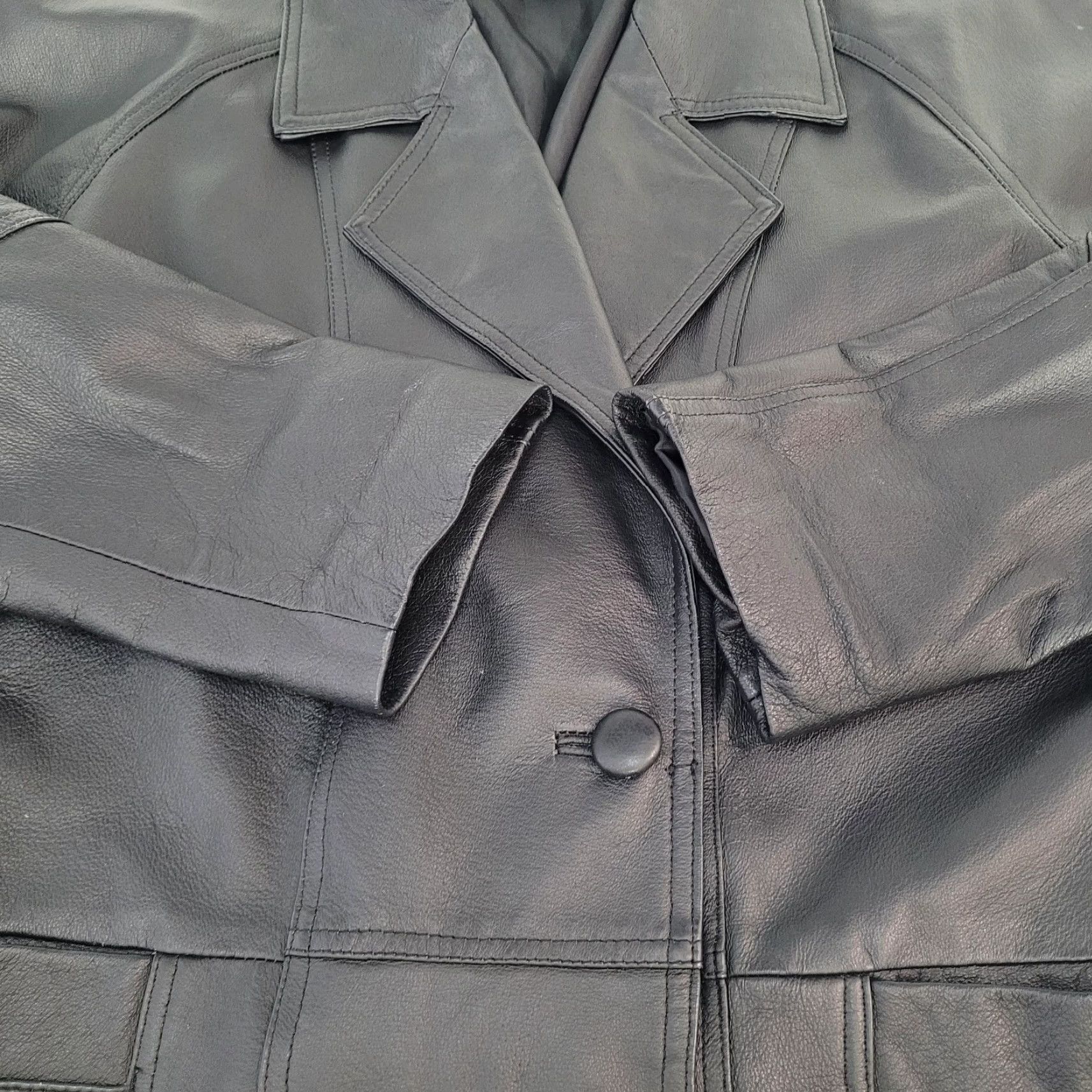 Vintage Savannah Black Genuine Leather Buttoned Pockets Lined Jacket Size Small S Size S / US 4 / IT 40 - 7 Thumbnail