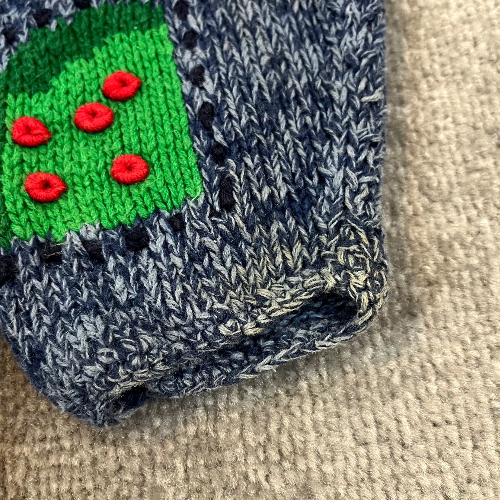 Vintage Eagles Eye Christmas Sweater Womens Small Knit Tree Stars Blue Button Pullover Size S / US 4 / IT 40 - 7 Thumbnail